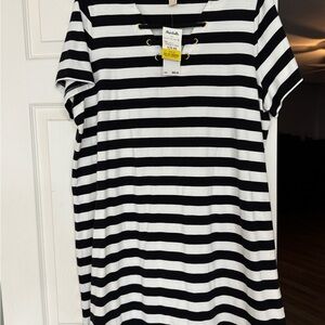 Black and White Striped Dress